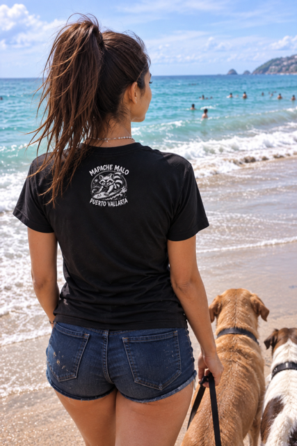Camiseta Negra de Manga Corta con Cuello Redondo/Black Short Sleeve Crewneck T-shirt