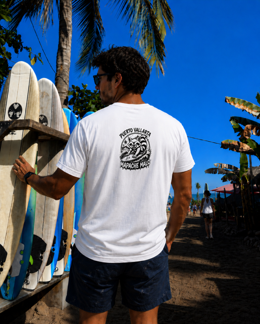 Camiseta Blanca de Manga Corta con Cuello Redondo/White Short Sleeve Crewneck T-shirt
